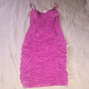 bebe Fuchsia Ruched Corset Dress